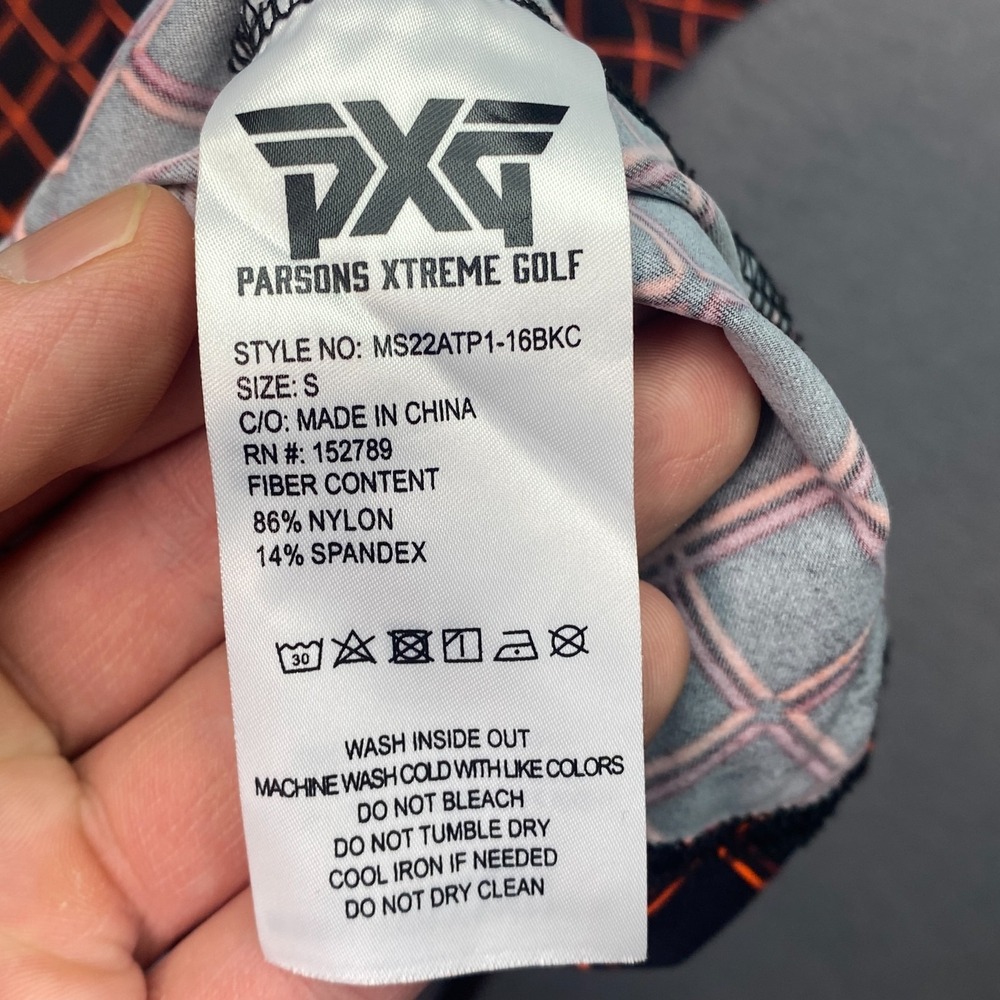 PXG Polo Shirt Small Harlequin Diamond Performance Luxury Snap Collar Golf Men - Picture 10 of 11